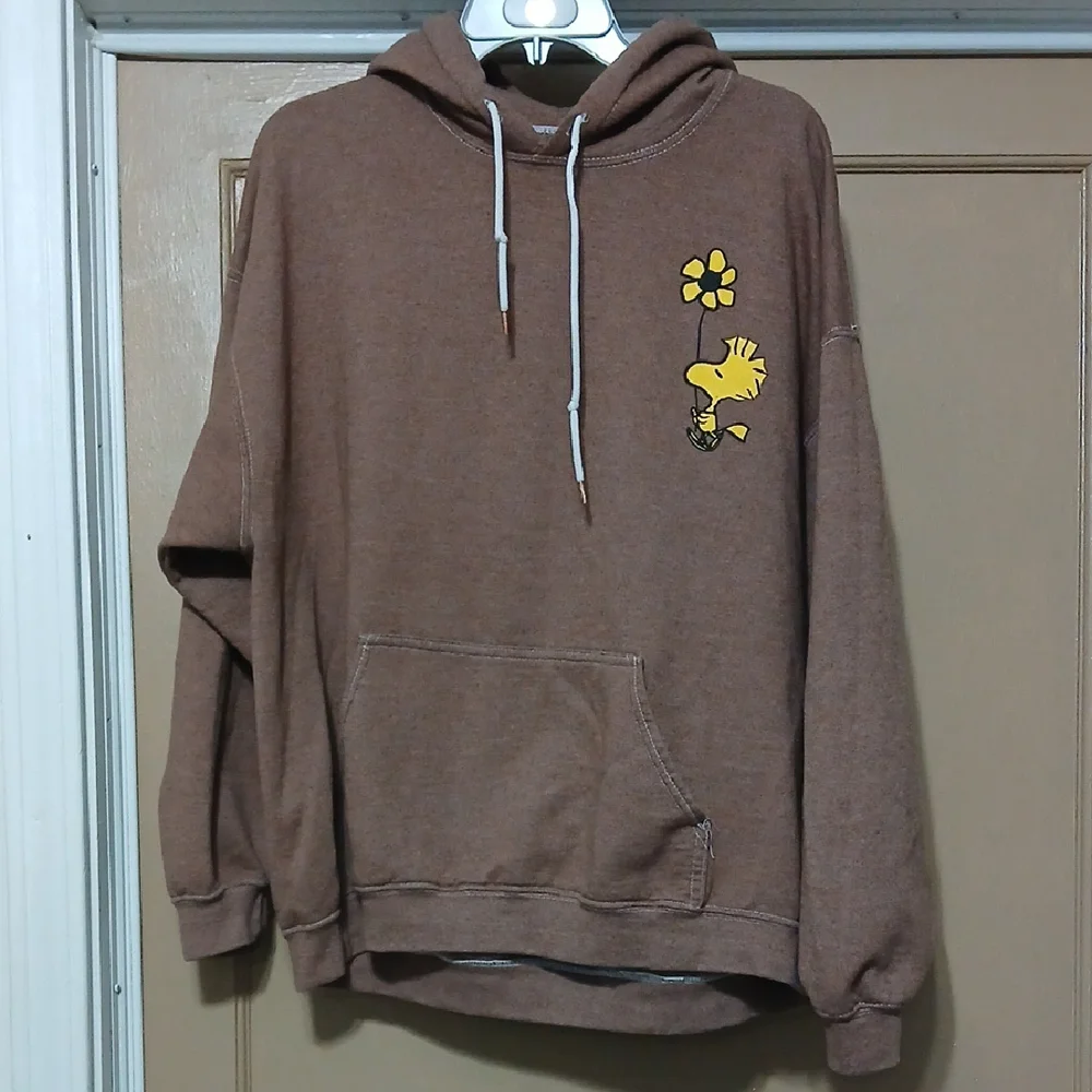 Peanuts Brown Hoodie with Woodstock Graphic - Picture 1 of 6